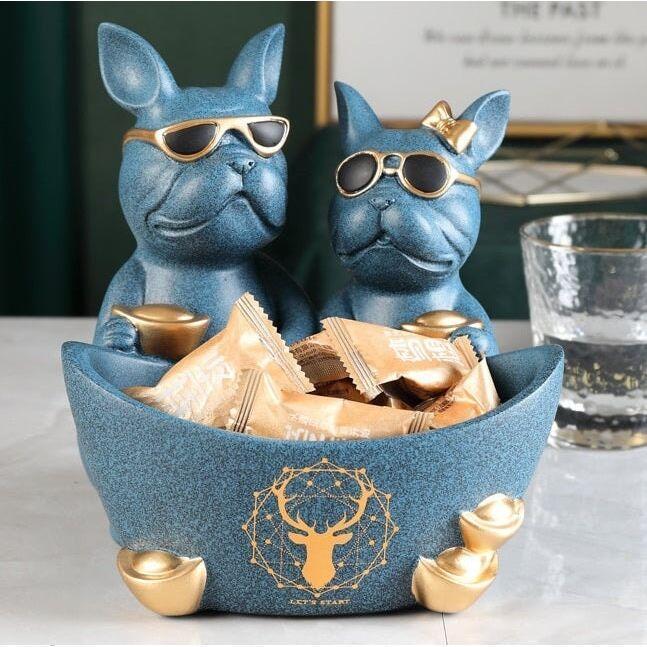 Vide Poche Design Bouledogue | Butch - Designix Vide poche Bleu
