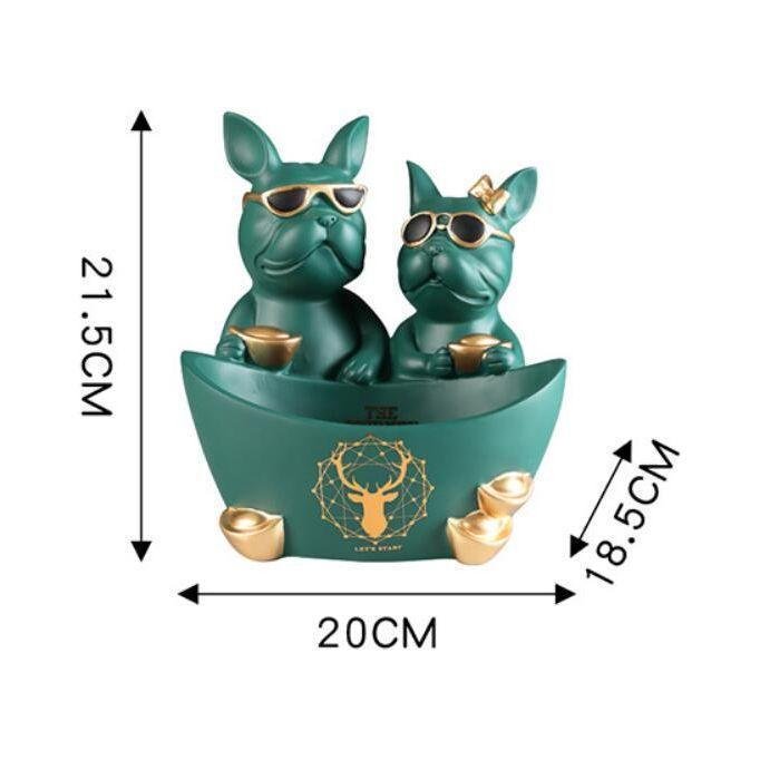 Vide Poche Design Bouledogue | Butch - Designix Vide poche Vert