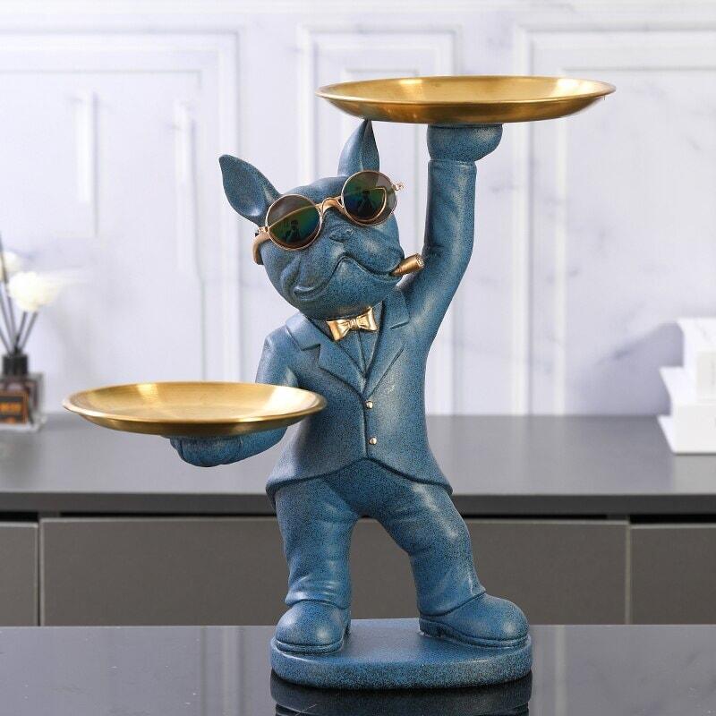 Vide Poche Design Bouledogue | Cali - Designix Vide poche Bleu