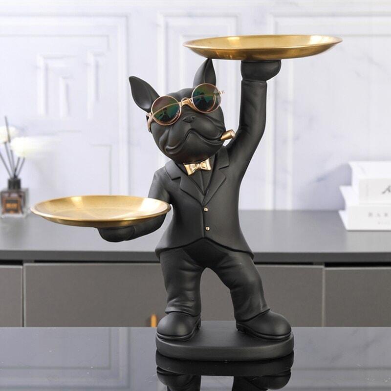 Vide Poche Design Bouledogue | Cali - Designix Vide poche Noir