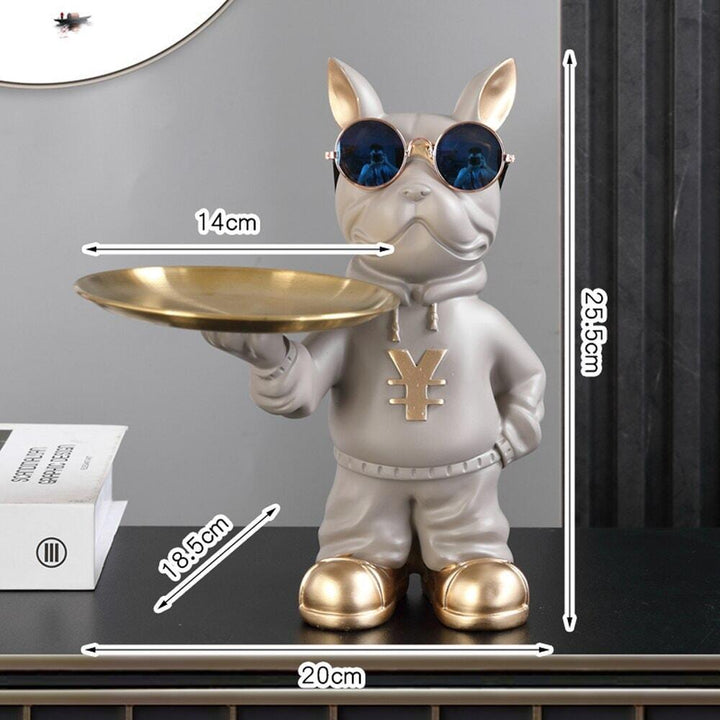 Vide Poche Design Bouledogue | Gills - Designix Vide poche Gris