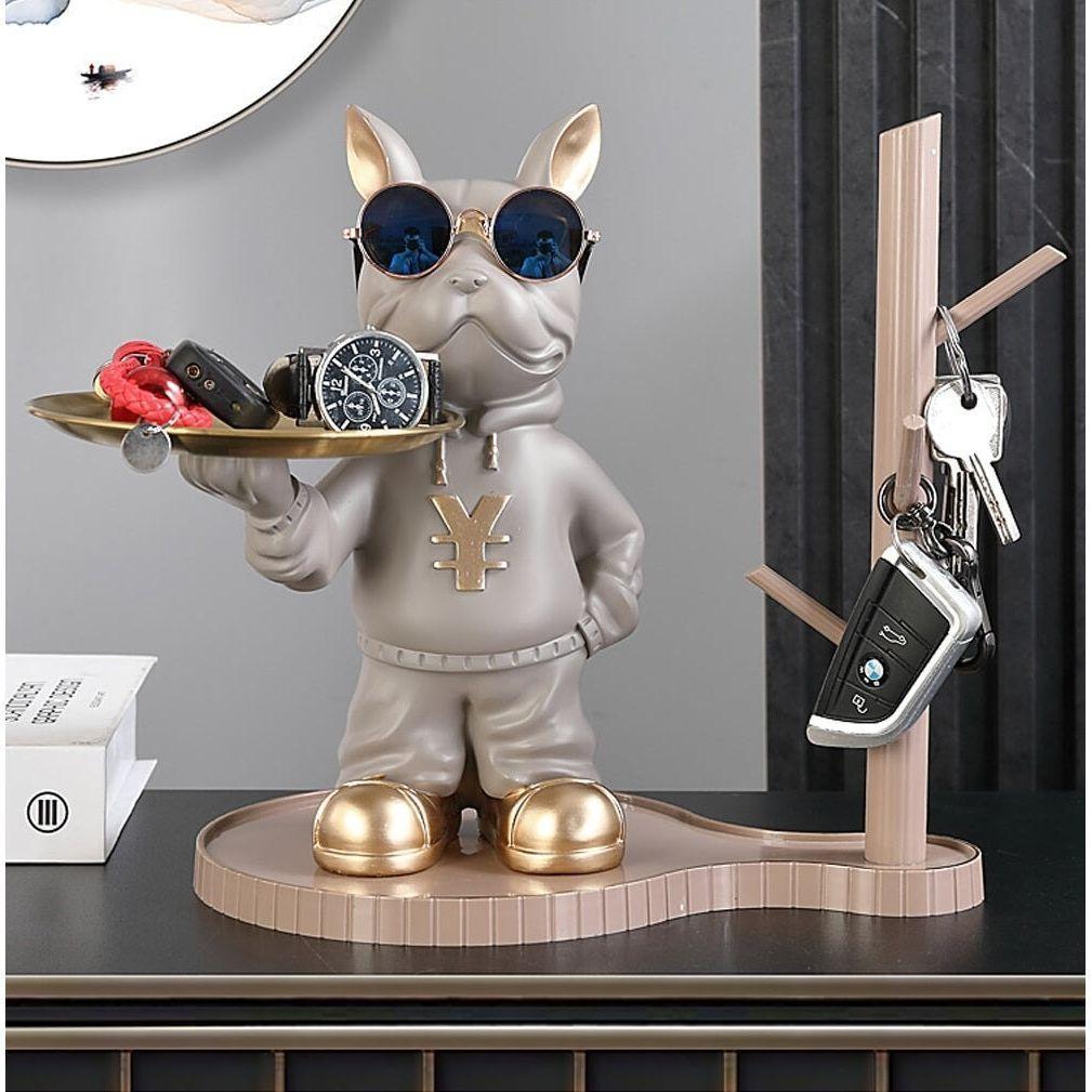 Vide Poche Design Bouledogue | Gills - Designix Vide poche Gris