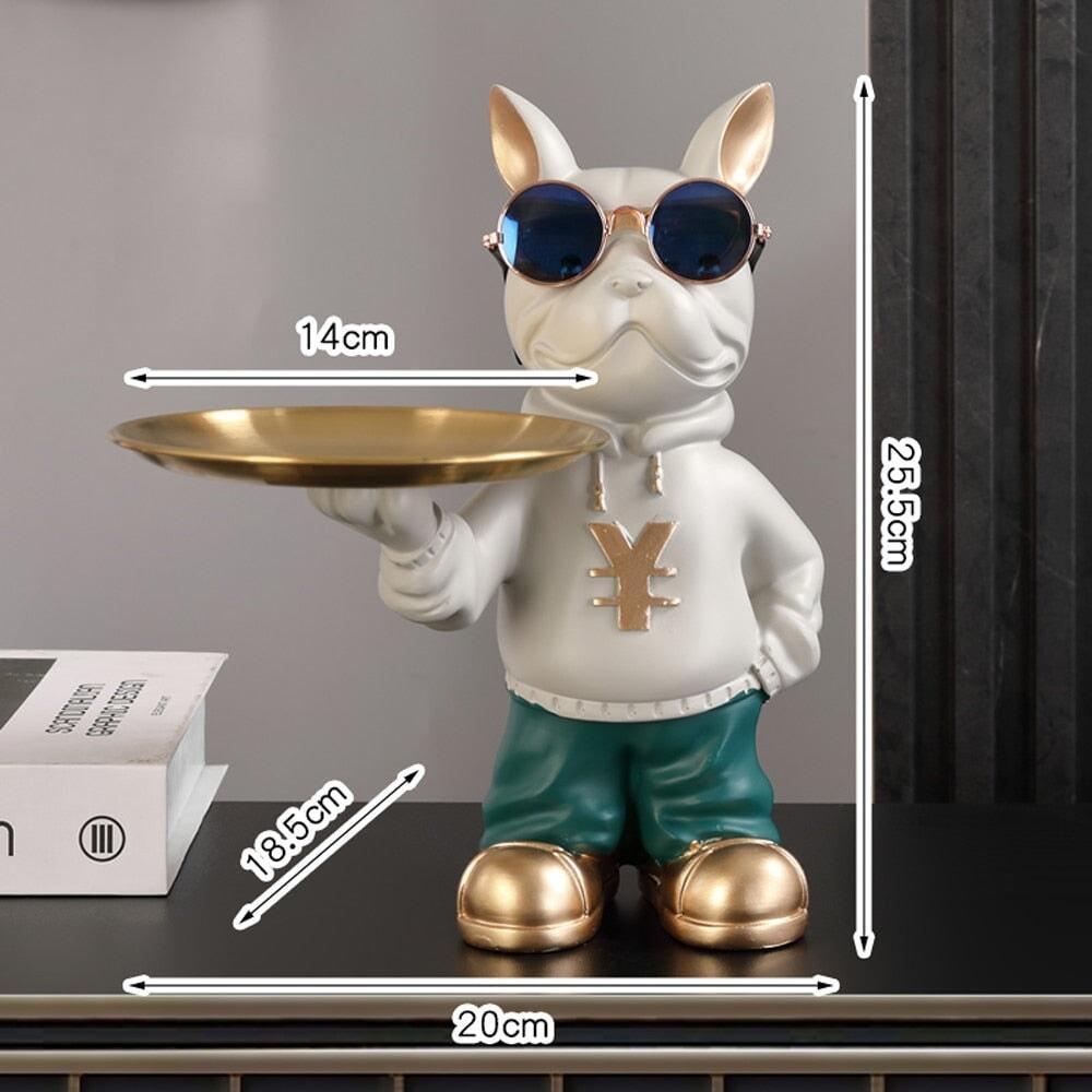 Vide Poche Design Bouledogue | Gills - Designix Vide poche Gris Vert