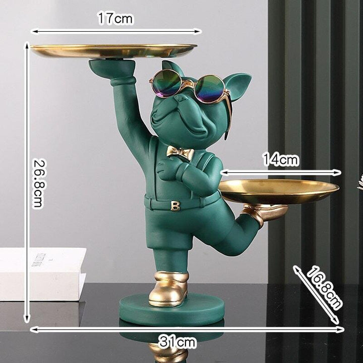 Vide Poche Design Bouledogue Majordome | Spooky - Designix Vide poche Vert