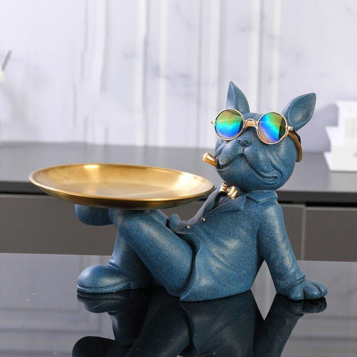 Vide Poche Design Bouledogue | Mocha - Designix Vide poche Bleu