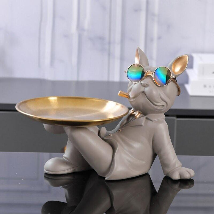 Vide Poche Design Bouledogue | Mocha - Designix Vide poche Gris