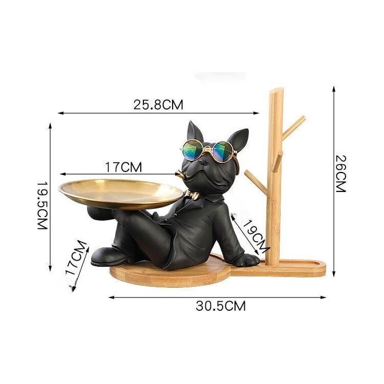 Vide Poche Design Bouledogue | Mocha - Designix Vide poche Noir