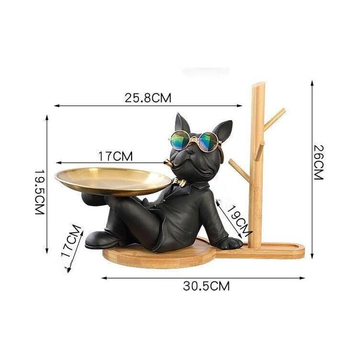 Vide Poche Design Bouledogue | Mocha - Designix Vide poche Noir