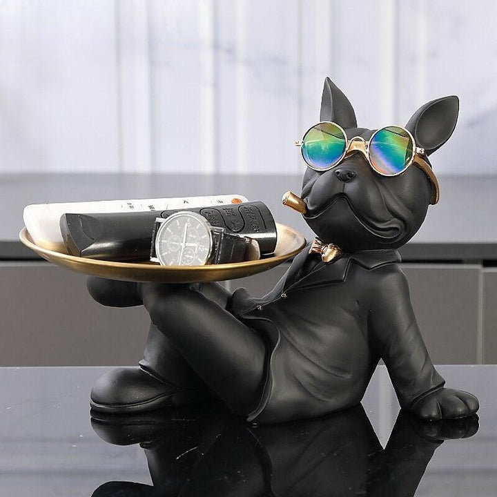 Vide Poche Design Bouledogue | Mocha - Designix Vide poche Noir