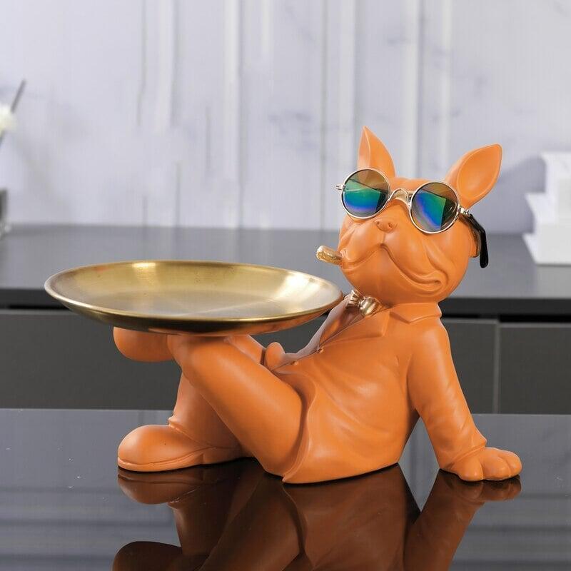 Vide Poche Design Bouledogue | Mocha - Designix Vide poche Orange