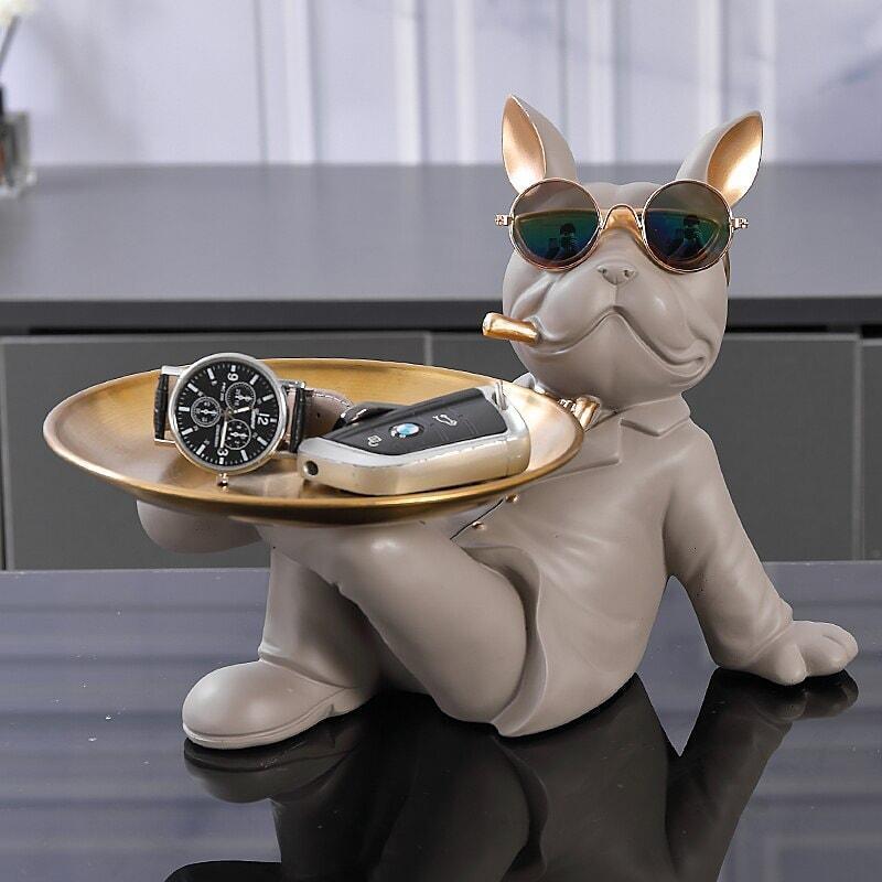 Vide Poche Design Bouledogue | Mocha - Designix Vide poche Orange