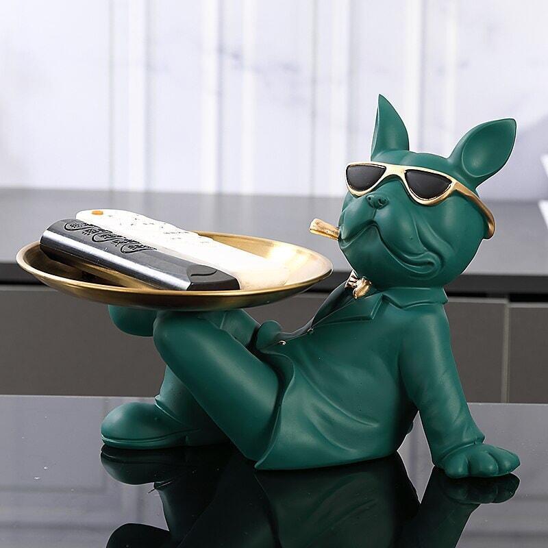Vide Poche Design Bouledogue | Mocha - Designix Vide poche Vert