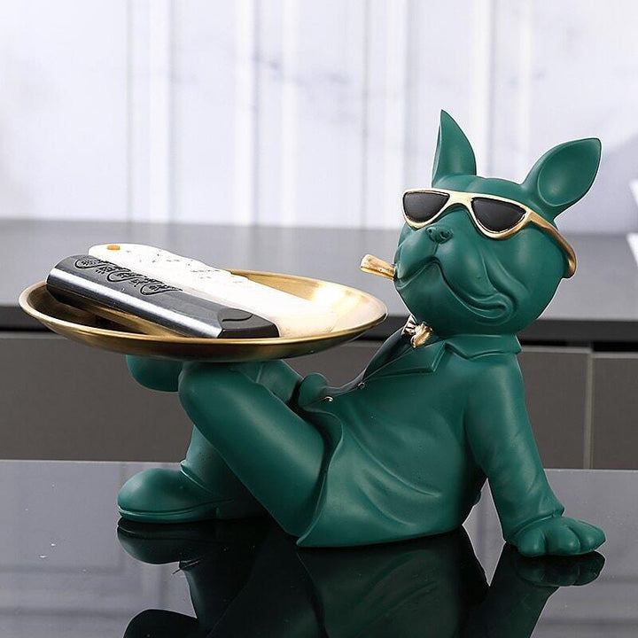 Vide Poche Design Bouledogue | Mocha - Designix Vide poche Vert