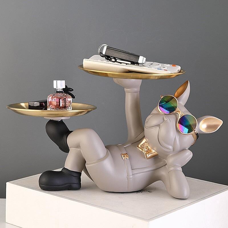 Vide Poche Design Bouledogue | Pepper - Designix Vide poche Rose