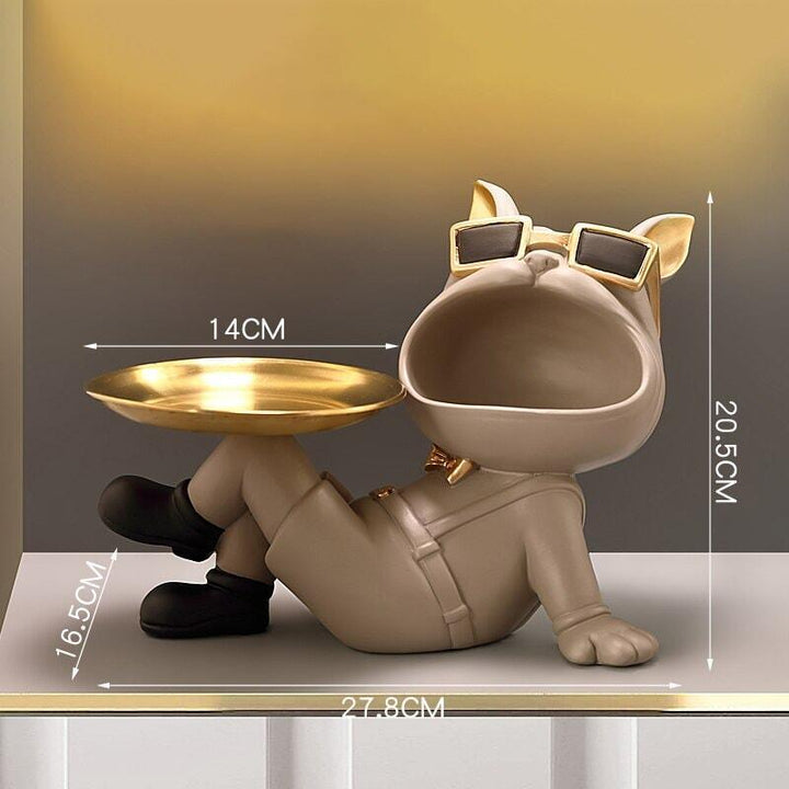 Vide Poche Design Bouledogue | Sassy - Designix Vide poche Gris