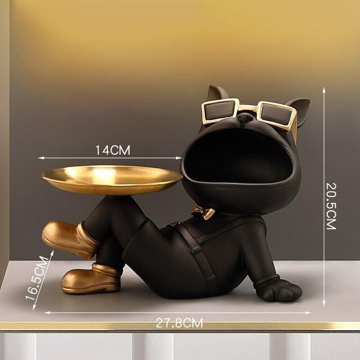 Vide Poche Design Bouledogue | Sassy - Designix Vide poche Noir