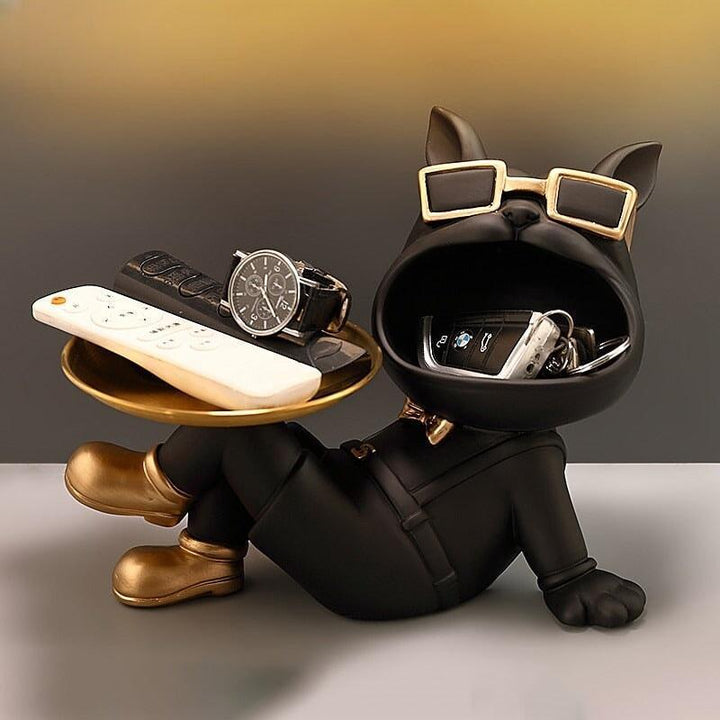 Vide Poche Design Bouledogue | Sassy - Designix Vide poche Noir