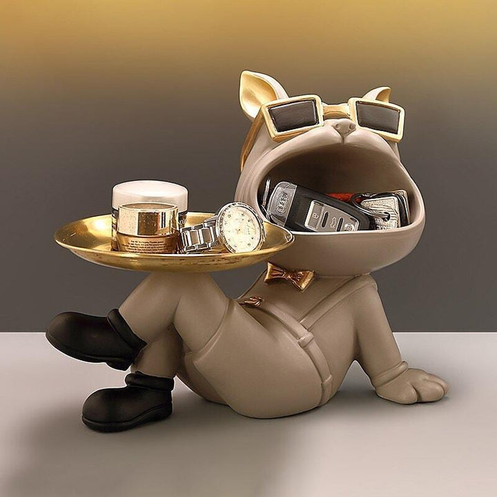 Vide Poche Design Bouledogue | Sassy - Designix Vide poche Noir