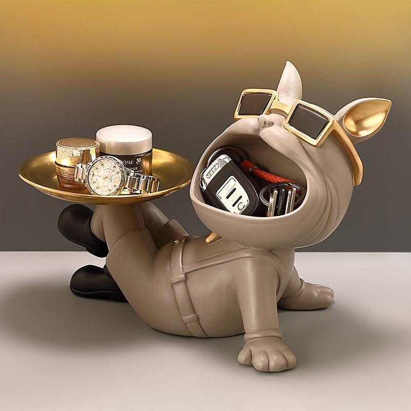 Vide Poche Design Bouledogue | Sassy - Designix Vide poche Noir