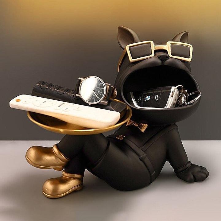 Vide Poche Design Bouledogue | Sassy - Designix Vide poche Noir