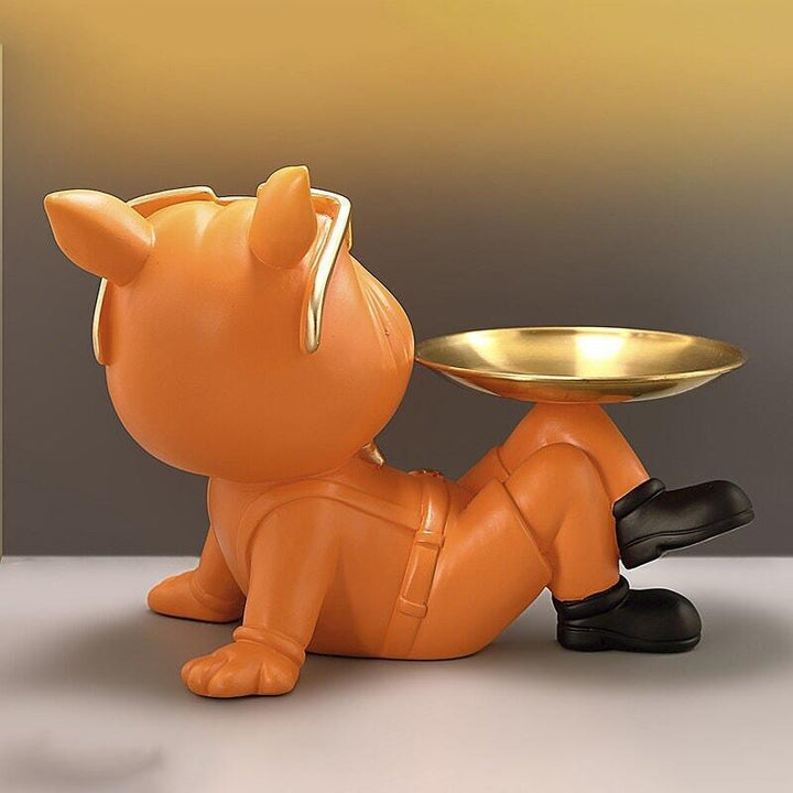 Vide Poche Design Bouledogue | Sassy - Designix Vide poche Orange
