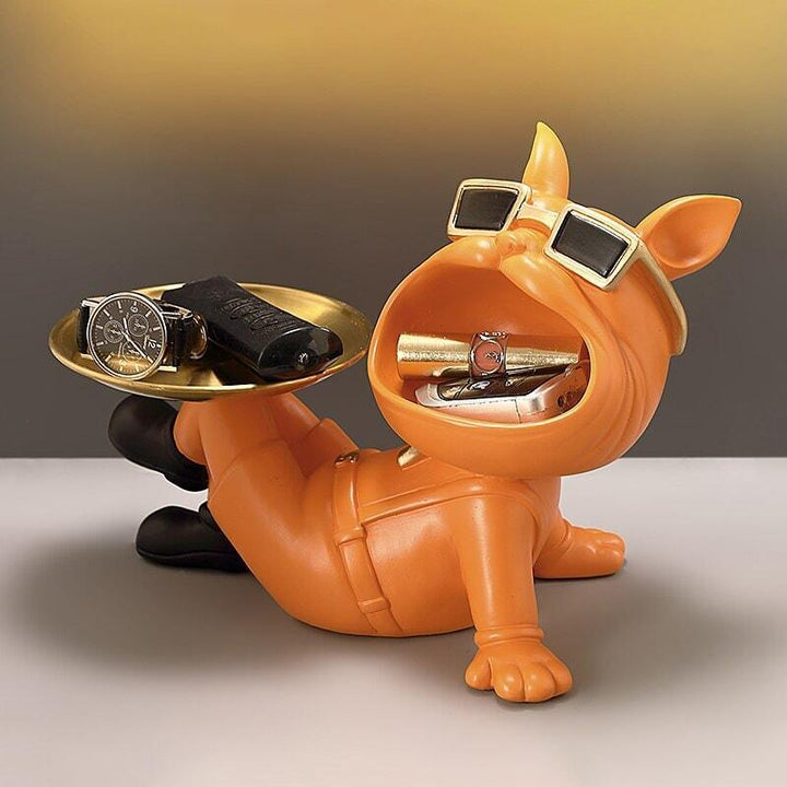 Vide Poche Design Bouledogue | Sassy - Designix Vide poche Orange