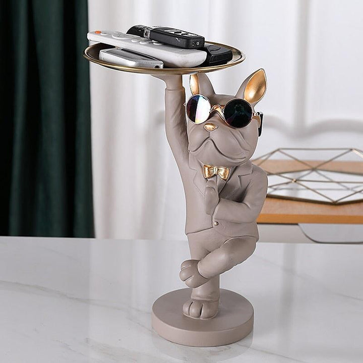 Vide Poche Design Bouledogue | Snuggles - Designix Vide poche Gris