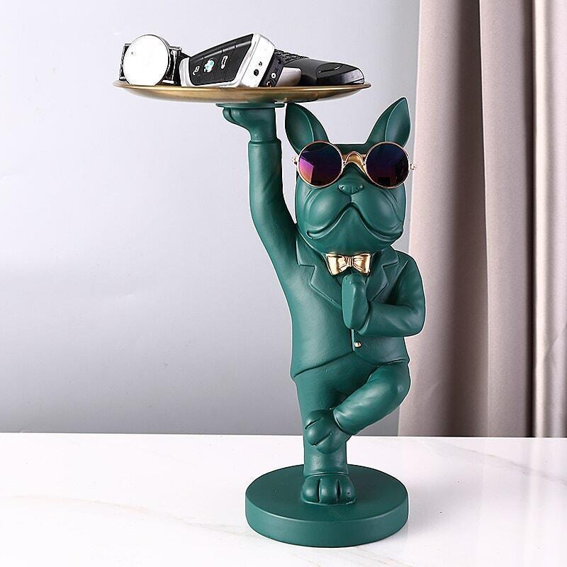 Vide Poche Design Bouledogue | Snuggles - Designix Vide poche Vert