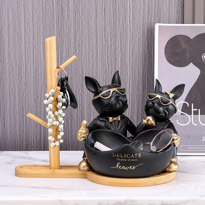 Vide Poche Design Bouledogue | Whiskers - Designix Vide poche Noir