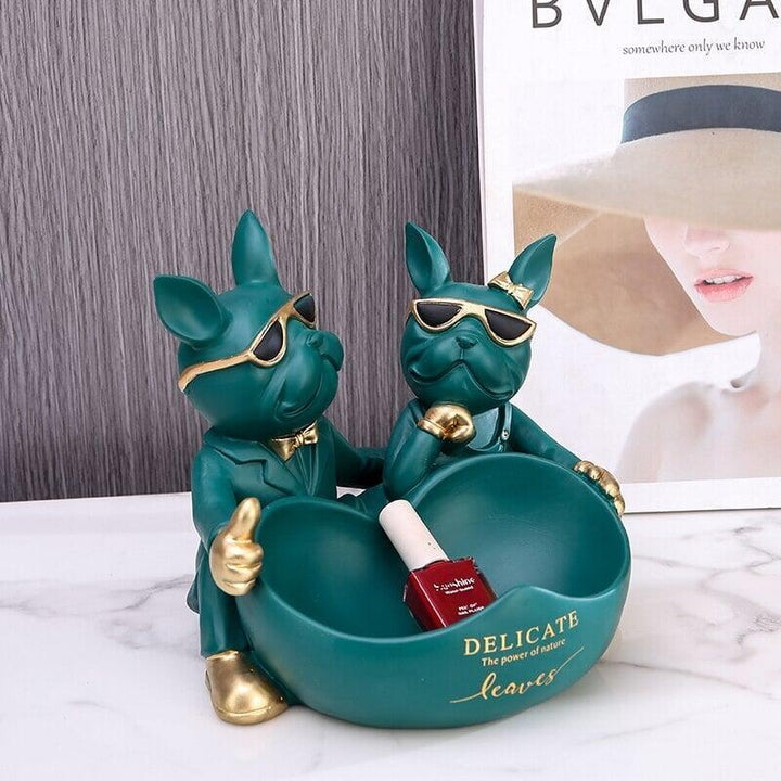 Vide Poche Design Bouledogue | Whiskers - Designix Vide poche Vert
