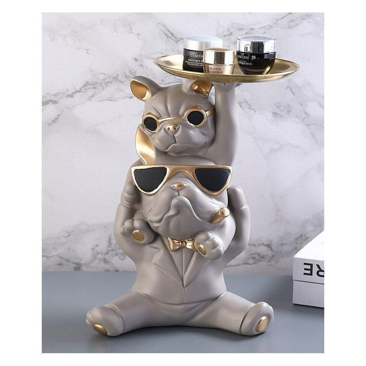Vide Poche Design Bouledogue | Winston - Designix Vide poche Gris