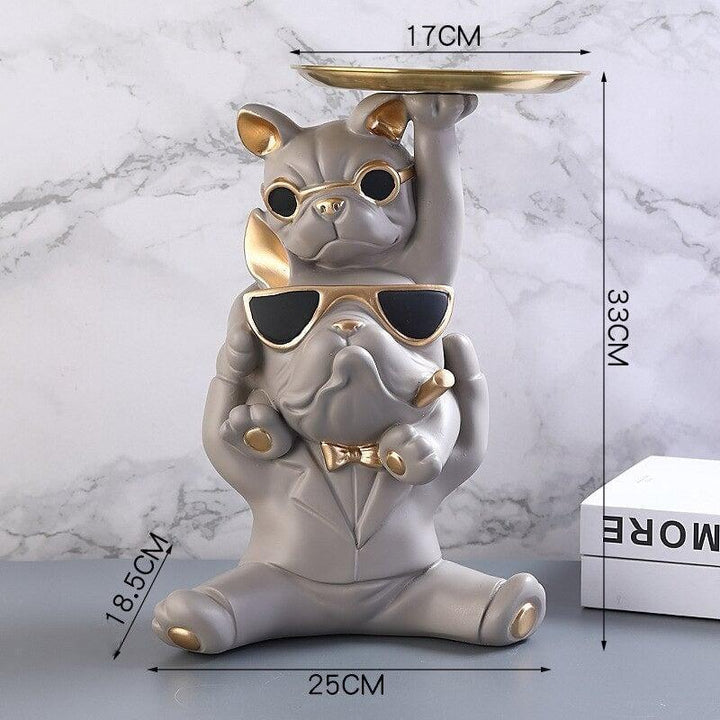 Vide Poche Design Bouledogue | Winston - Designix Vide poche Gris