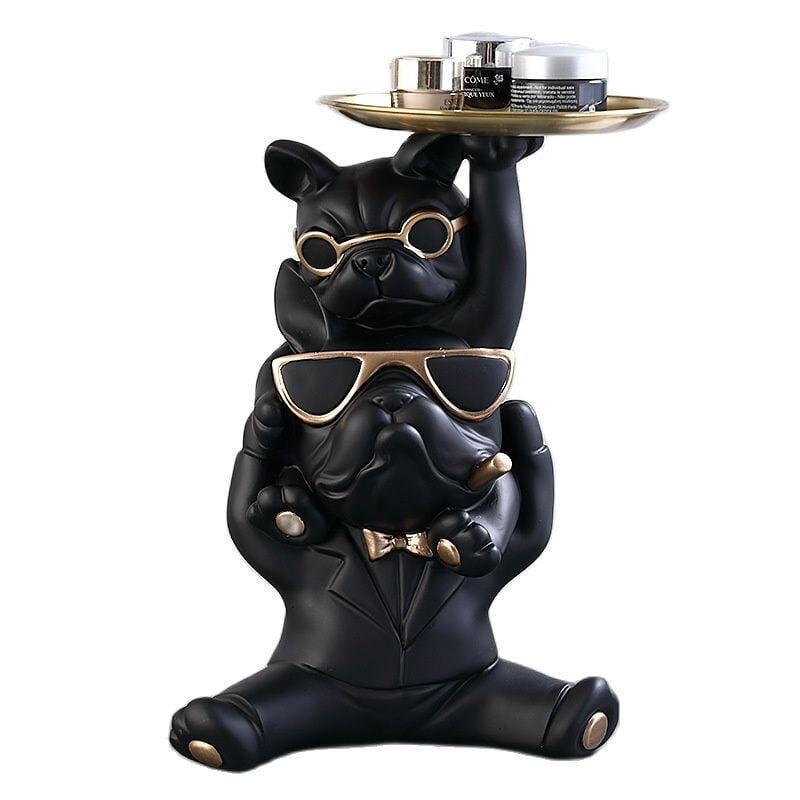 Vide Poche Design Bouledogue | Winston - Designix Vide poche Noir
