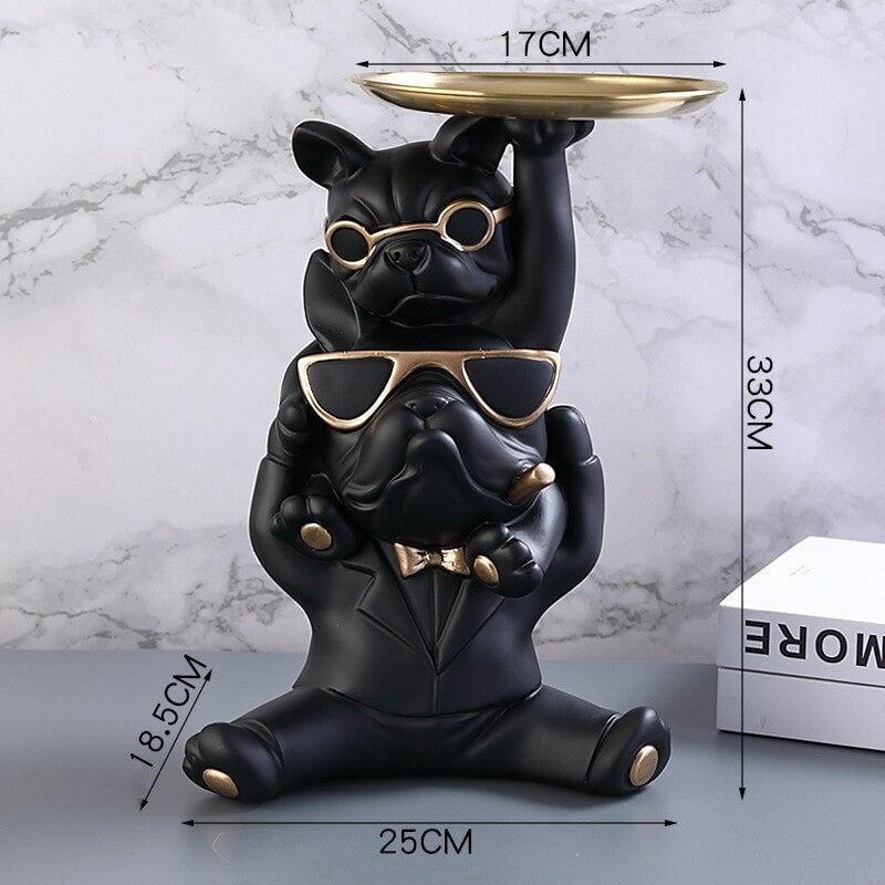 Vide Poche Design Bouledogue | Winston - Designix Vide poche Noir