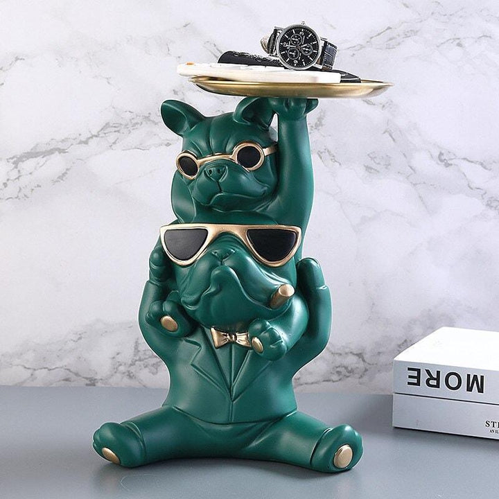 Vide Poche Design Bouledogue | Winston - Designix Vide poche Vert