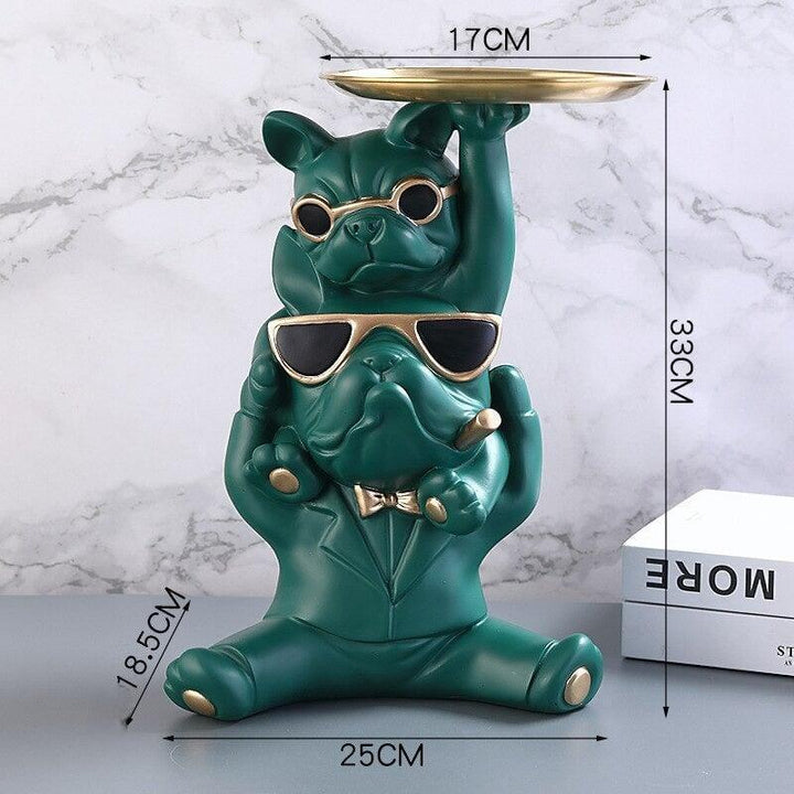 Vide Poche Design Bouledogue | Winston - Designix Vide poche Vert