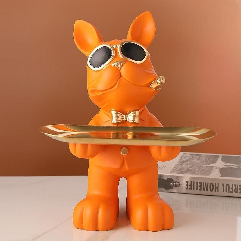 Vide Poche Design Bouledogue | Zeus - Designix Vide poche Orange