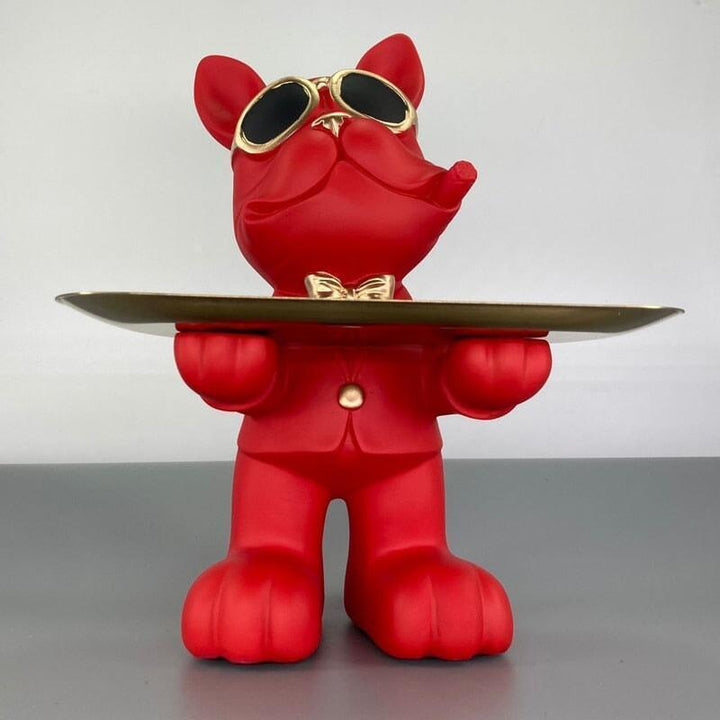 Vide Poche Design Bouledogue | Zeus - Designix Vide poche Rouge