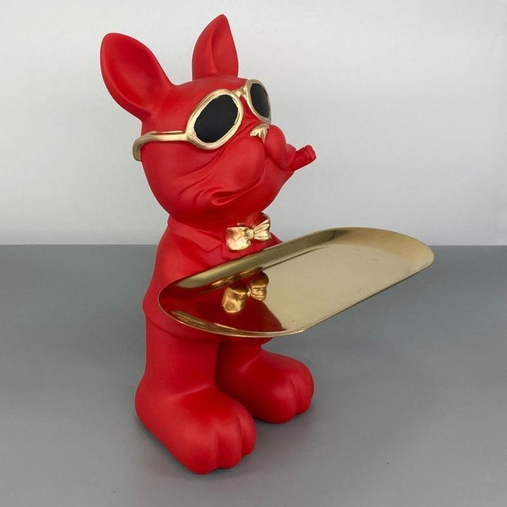 Vide Poche Design Bouledogue | Zeus - Designix Vide poche Rouge