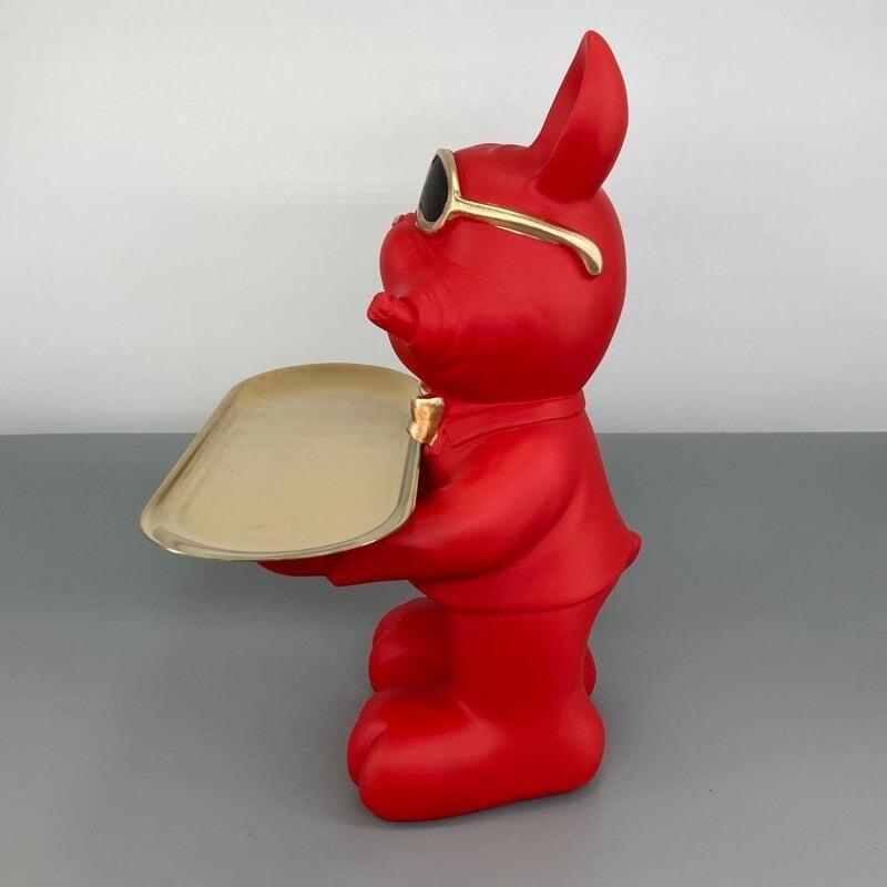 Vide Poche Design Bouledogue | Zeus - Designix Vide poche Rouge