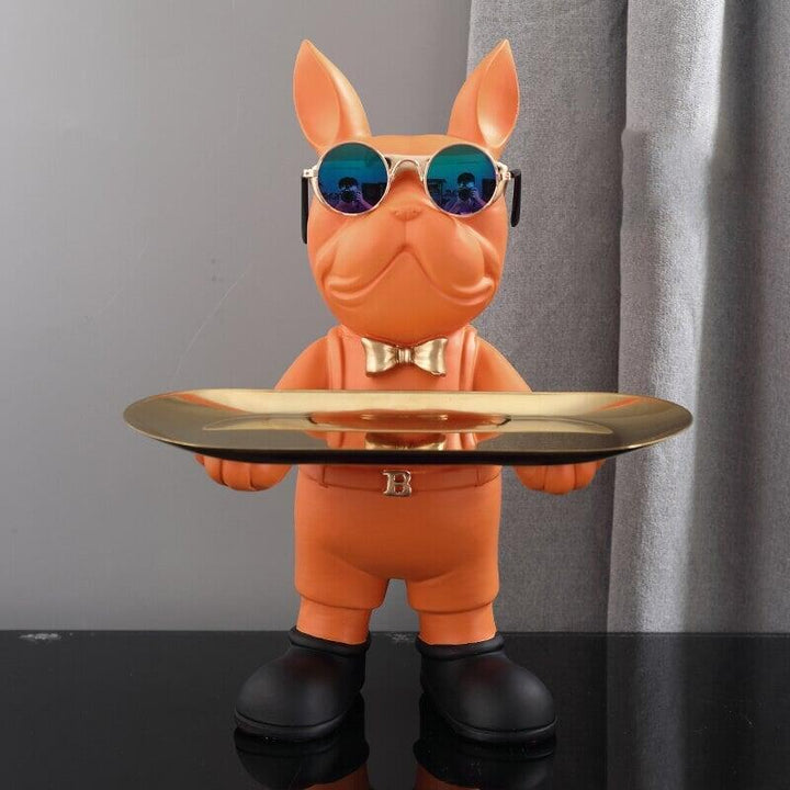 Vide Poche Design Bouledogue | Zorro - Designix Vide poche Orange