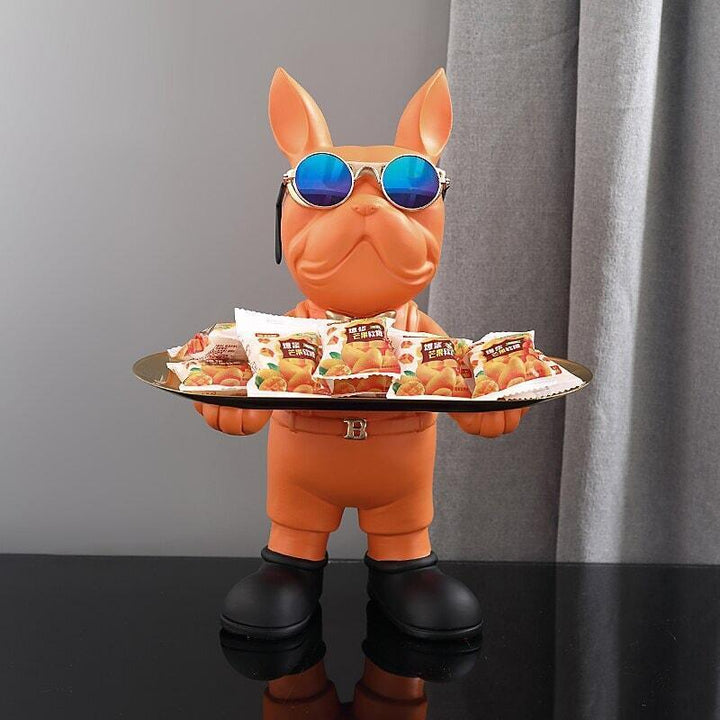 Vide Poche Design Bouledogue | Zorro - Designix Vide poche Orange