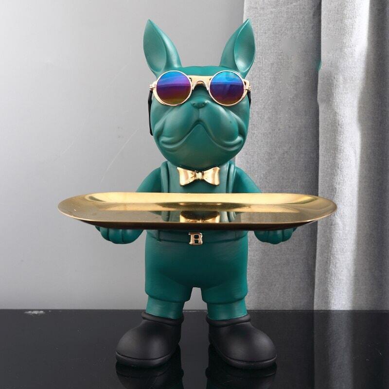 Vide Poche Design Bouledogue | Zorro - Designix Vide poche Vert