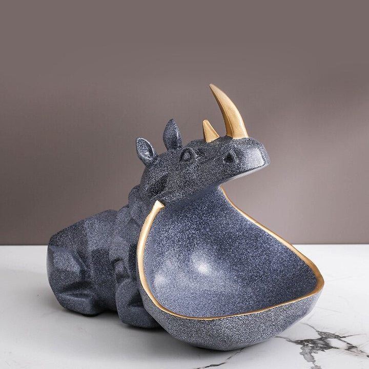 Vide Poche Design Rhinoceros | Bruno | Designix - Vide poche Bleu   - https://designix.fr/