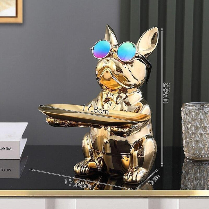 Vide Poche Design Bulldog | Oreo - Designix Vide poche Doré
