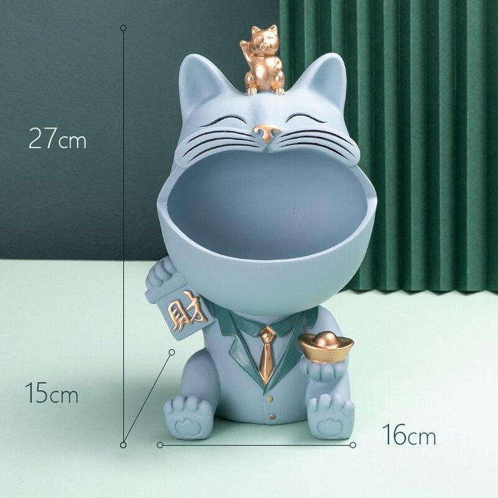 Vide Poche Design Chat | Midnight - Designix Vide poche Bleu Claire