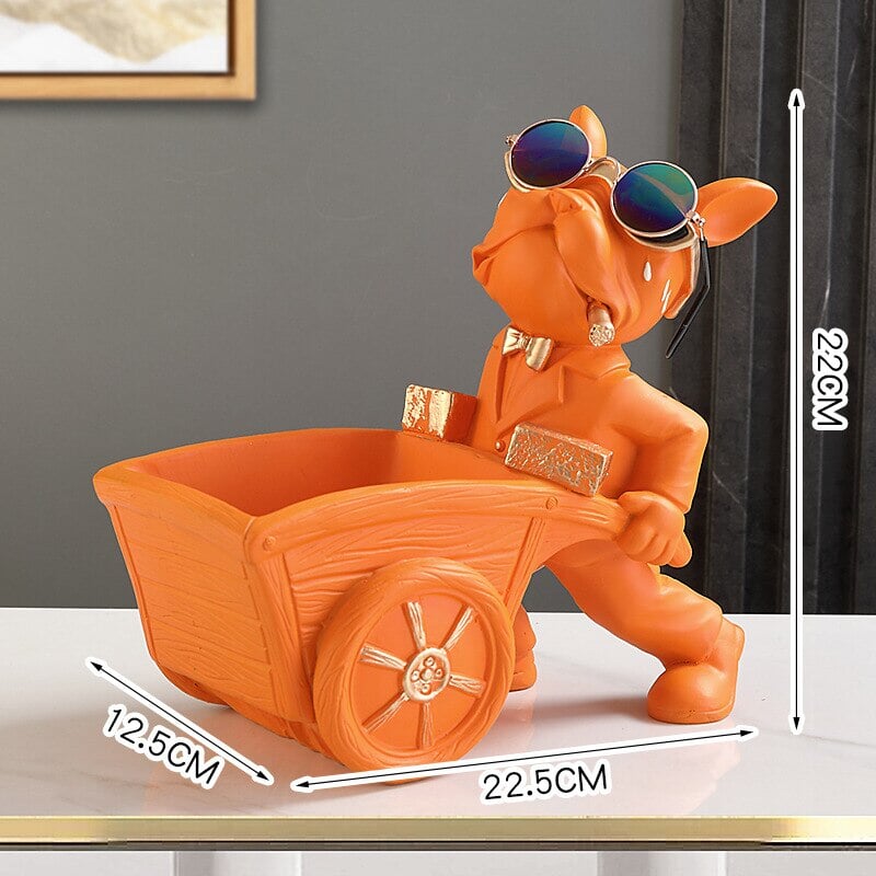 Vide Poche Design Bouledogue | Fuzzy | Designix - Vide poche Orange   - https://designix.fr/