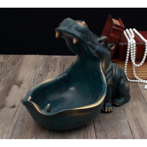 Vide Poche Design Hippopotame | Cash - Designix Vide poche Bleu