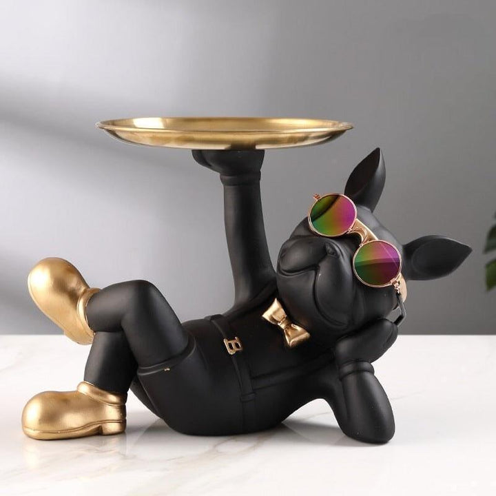 Vide Poche Design Bouledogue | Rocky | Designix - Vide poche Noir - https://designix.fr/