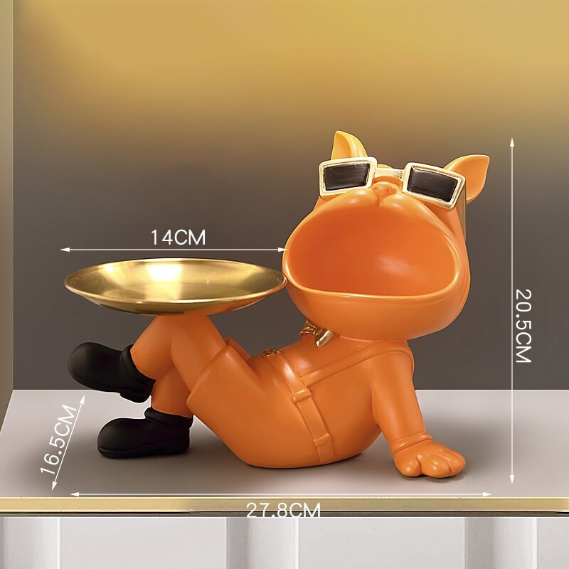 Vide Poche Design Bouledogue | Sassy | Designix - Vide poche Orange   - https://designix.fr/